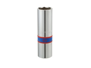Головка свечная шестигранная 1/2", 16 мм, L = 70 мм, резиновый фиксатор KINGTONY 463516R