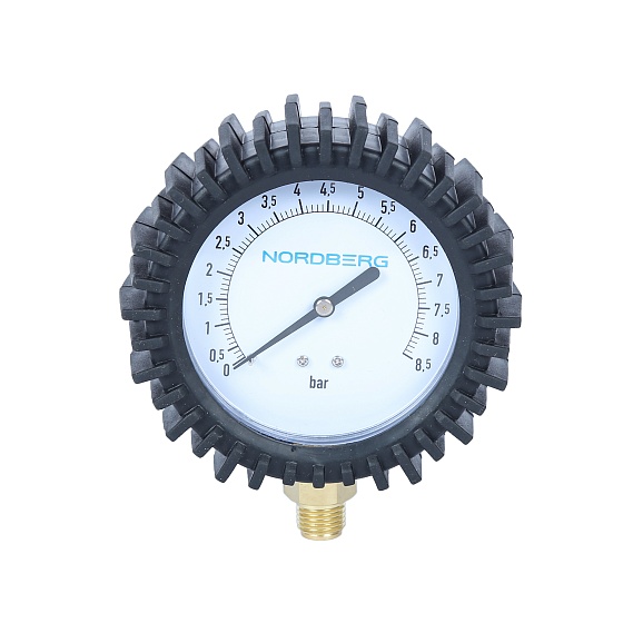 Манометр радиальный, 1/4", 80мм, 0-8,5 бар, стрелочный NORDBERG Ti61/62#GAUGE