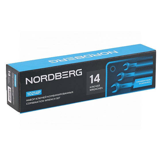 Набор ключей комбинированных 14 шт, планшет тетрон NORDBERG 10214P