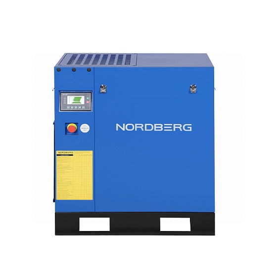 Компрессор винтовой, 7,5 кВт, 10 бар, 900 л/мин, IP55, без ресивера NORDBERG NCC10