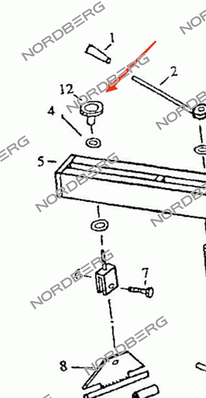 Запчасть барашек крепления основания 12 для N3005 NORDBERG N3005#W-NUT12