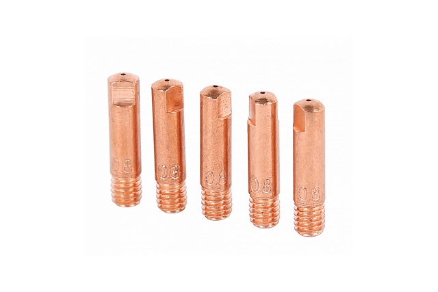 Сварочный наконечник для горелки MIG/MAG E-CU, M6x25, 0.8 мм, 5 шт. NORDBERG WMI-N08