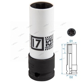Головка для секретных болтов MB ударная 1/2"", 17 мм KING TONY 9BW4501