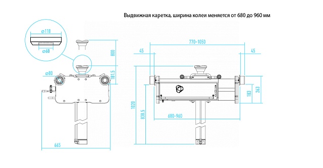 Домкрат пневмогидравлический ямный (канавный подъемник), 15 т NORDBERG N5015T