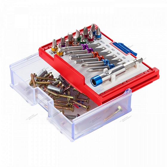 Набор вставок (бит) 1/4"", TORX, HEX, PZ, PH, SLOT, 19 предметов