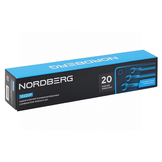 Набор ключей комбинированных 20 шт, планшет тетрон NORDBERG 10220P
