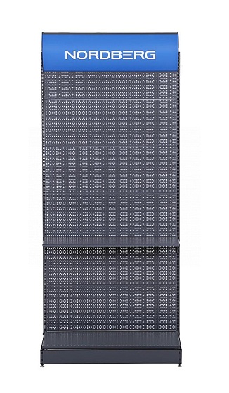 Стеллаж перфорированный с фризом, 2250х1000х500 мм  NORDBERG NSHELV-25-1