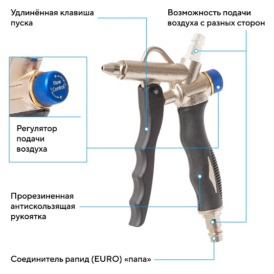 Пистолет продувочный с регулировкой воздушного потока NORDBERG Ti1