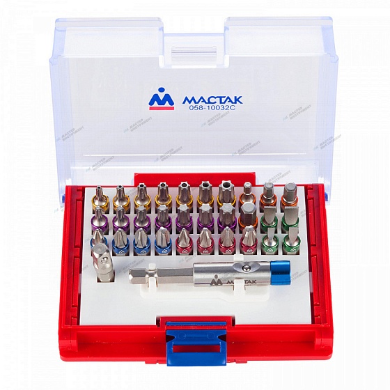 Набор вставок (бит) 1/4"", TORX, HEX, PZ, PH, SLOT, 32 предмета