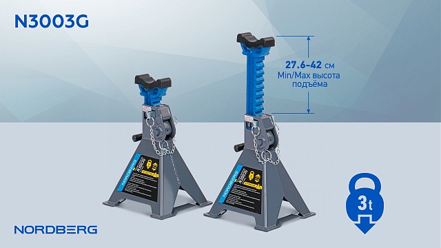 Подставка страховочная с опорными пластинами, 3 т (комплект 2 шт.) NORDBERG N3003G