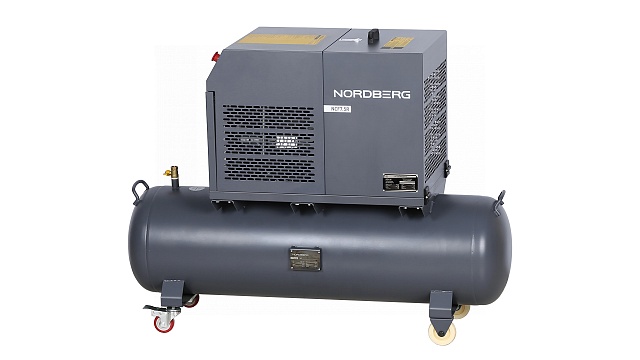 Компрессор винтовой, 5,5 кВт, 10 бар, 660 л/мин, ресивер 230 л, IP54 NORDBERG NCF7,5R