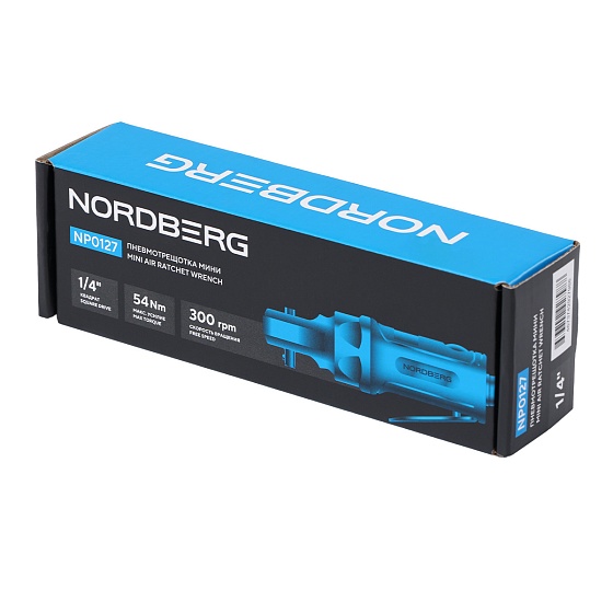 Пневмогайковерт угловой (пневмотрещотка мини) 1/4", 54 Нм NORDBERG NP0127