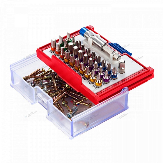 Набор вставок (бит) 1/4"", TORX, HEX, PZ, PH, SLOT, 32 предмета
