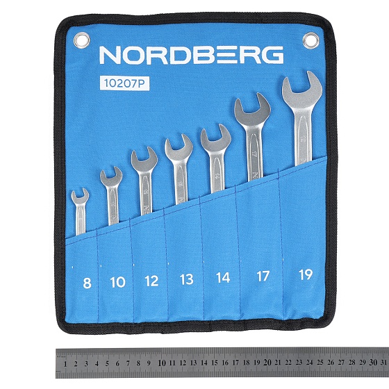 Набор ключей комбинированных 7 шт, планшет тетрон NORDBERG 10207P