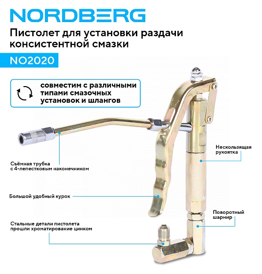 Пистолет смазочный NORDBERG NO2020