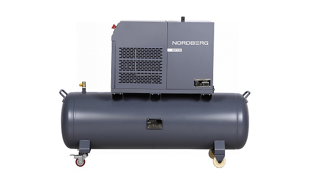Компрессор винтовой, 5,5 кВт, 10 бар, 660 л/мин, ресивер 230 л, IP54 NORDBERG NCF7,5R