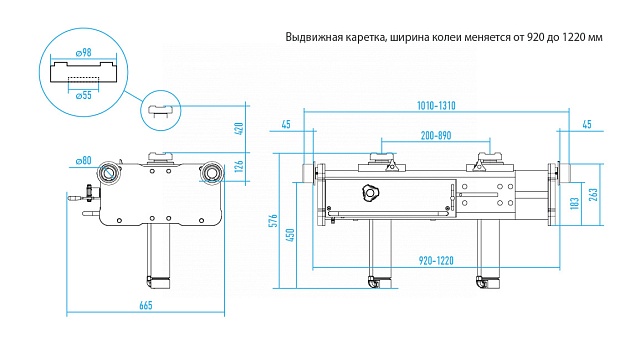 Домкрат пневмогидравлический ямный двухштоковый (канавный подъемник), 20 т NORDBERG N502T