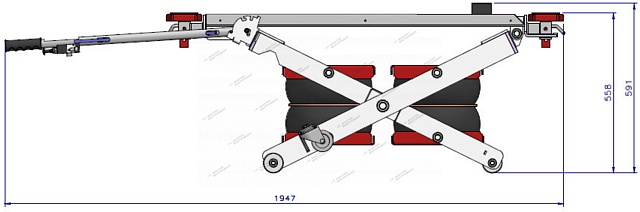 Ножничный пневматический подъемник, г/п 2,5 тонны ASTRA miniLIFT AE 100.1