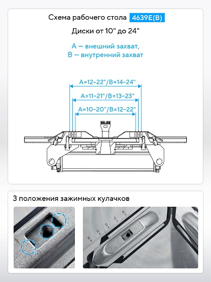 Станок шиномонтажный полуавтомат, двухскоростной, 380 В, синий NORDBERG 4639E(B) 380