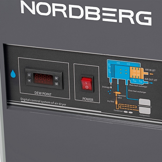 Осушитель воздуха до 16 бар, 2400 л/мин, 220 В, серый NORDBERG NCD20-G
