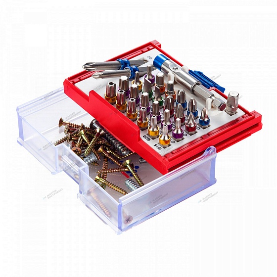 Набор вставок (бит) 1/4"", TORX, HEX, PZ, PH, SLOT, 33 предмета