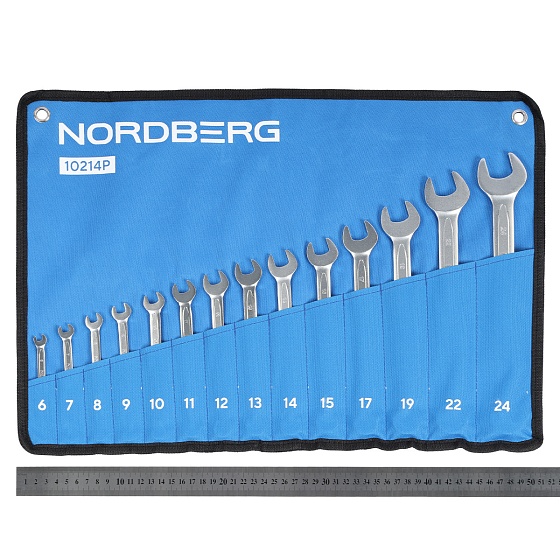 Набор ключей комбинированных 14 шт, планшет тетрон NORDBERG 10214P