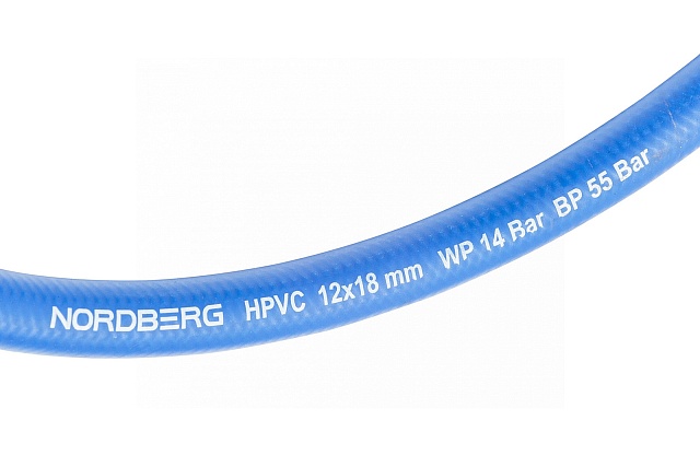 Шланг воздушный гибридный PVC диам. 12х18мм NORDBERG H1218HPVC