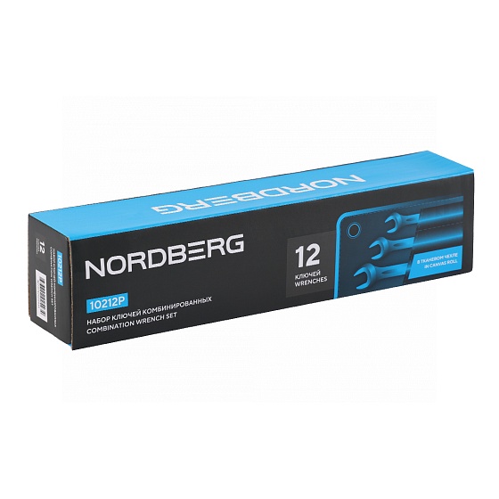 Набор ключей комбинированных 12 шт, планшет тетрон NORDBERG 10212P