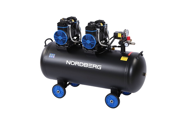 Компрессор безмасляный 220 В, ресивер 125 л, 500 л/мин NORDBERG NCEO120/500