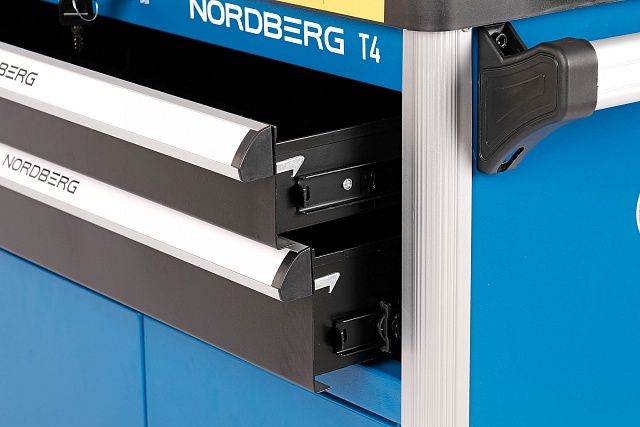 Тележка инструментальная, 2 выдвижных ящика, 2 полки с дверцами NORDBERG T4
