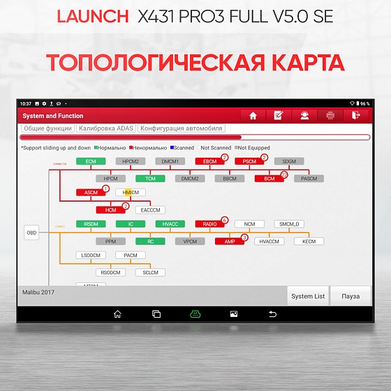 Launch X431 PRO3 Full v5.0 SE сканер диагностический для легковых и грузовых автомобилей LAUNCH LNC-099