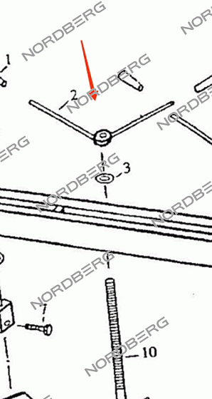 Запчасть барашек крепления крюка 2 для N3005 NORDBERG N3005#GR-HAN2