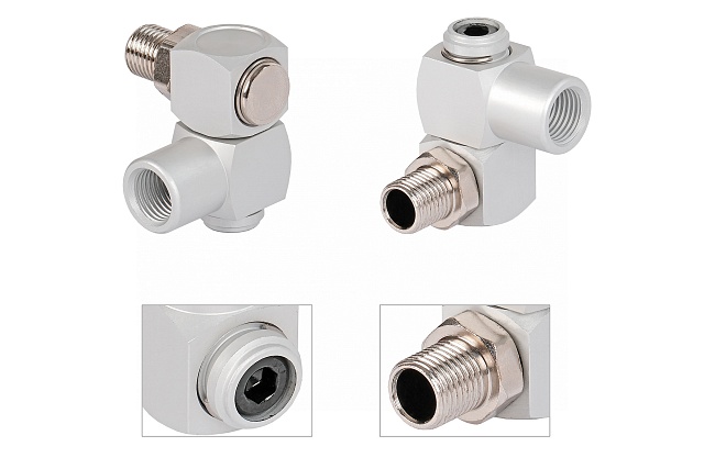 Переходник резьбовой M1/4" - F1/4" шарнирный 360 градусов