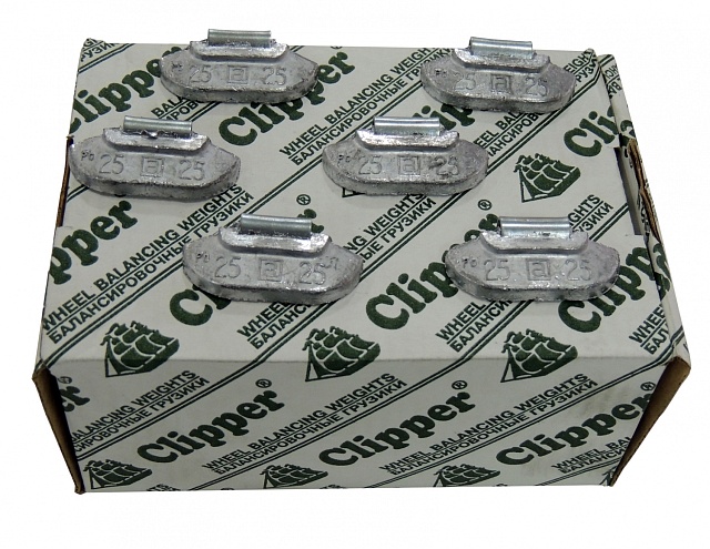 Грузики балансировочные для стальных дисков 25 г, 100 шт. CLIPPER 0225