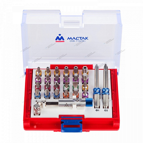 Набор вставок (бит) 1/4"", TORX, HEX, PZ, PH, SLOT, 33 предмета