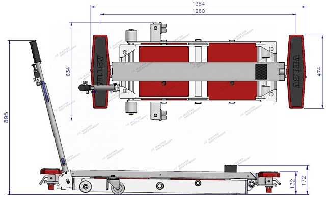 Ножничный пневматический подъемник, г/п 2,5 тонны ASTRA miniLIFT AE 100.1