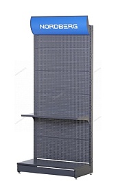 Стеллаж перфорированный с фризом, 2250х1000х500 мм NORDBERG NSHELV-25-1