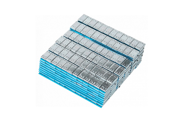 Грузики самоклеящиеся (12х5 г) Fe квадратные L=12 см, 50 лент NORDBERG W5FS2