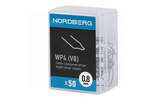 Скобы для термостеплера V-тип, 0,8 мм, 50 шт. NORDBERG WP4(V8)
