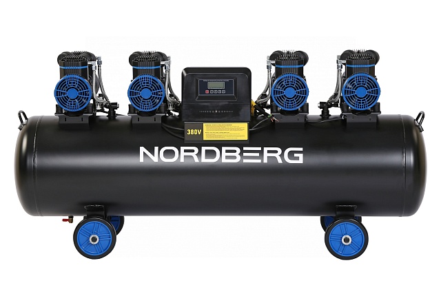 Компрессор безмасляный 380 В, ресивер 200 л, 1000 л/мин NORDBERG NCEO200/1000