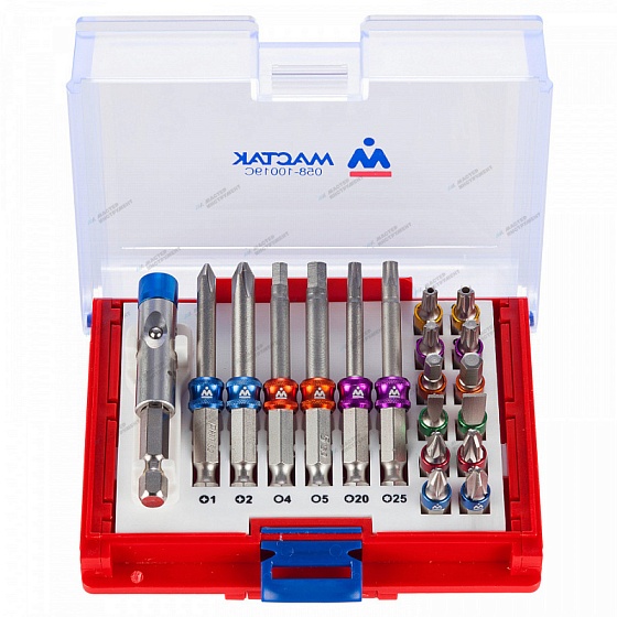 Набор вставок (бит) 1/4"", TORX, HEX, PZ, PH, SLOT, 19 предметов