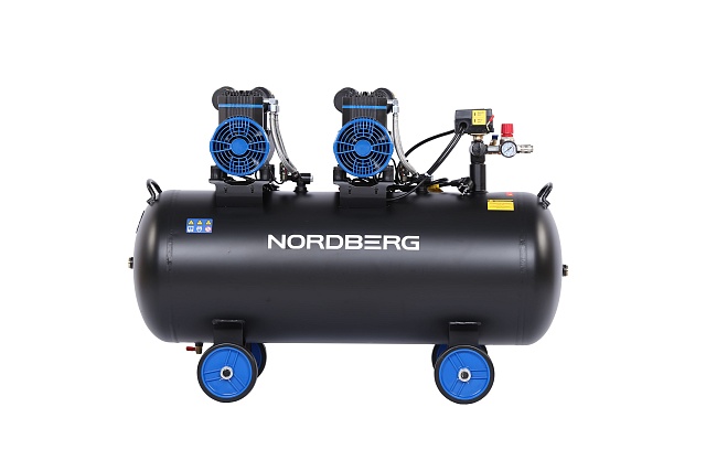 Компрессор безмасляный 220 В, ресивер 125 л, 500 л/мин NORDBERG NCEO120/500